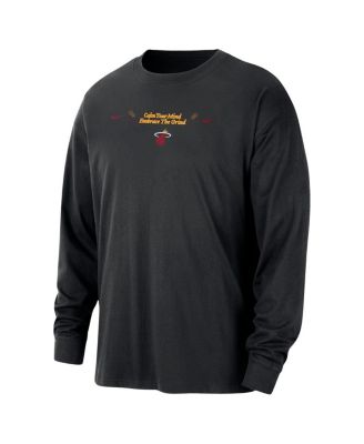 Men's Black Miami Heat Courtside Oversized Long Sleeve T-Shirt