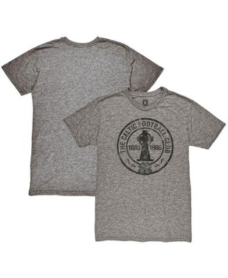 1863FC - Men's Heather Gray Celtic Retro Crest Twisted Tri-Blend Slub T-Shirt