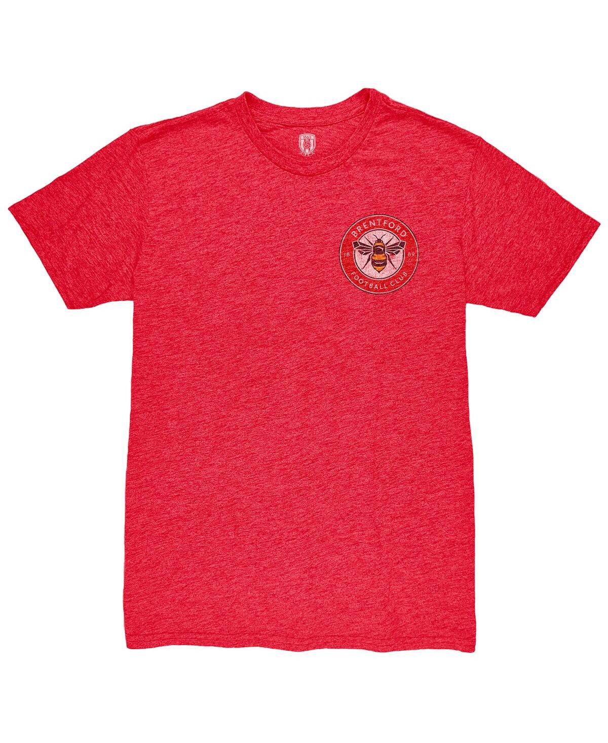 1863fc Men's Red Brentford Fc Left Color Badge Retro Tri-blend T-shirt In Red