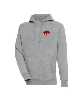 Men's Heather Gray Buffalo Bills Throwback Logo Victory Pullover Hoodie