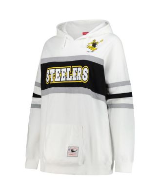 Women's White Pittsburgh Steelers Plus Size Head Coach Throwback Pullover Hoodie