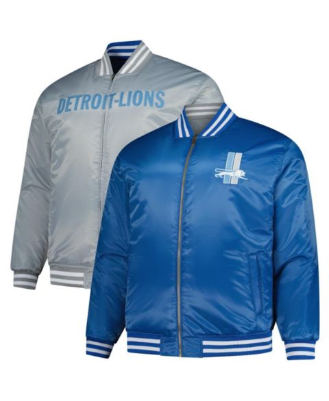 Мужская куртка Mitchell & Ness Blue/Silver Detroit Lions Big & Tall Throwback Reversible Full-Zip
