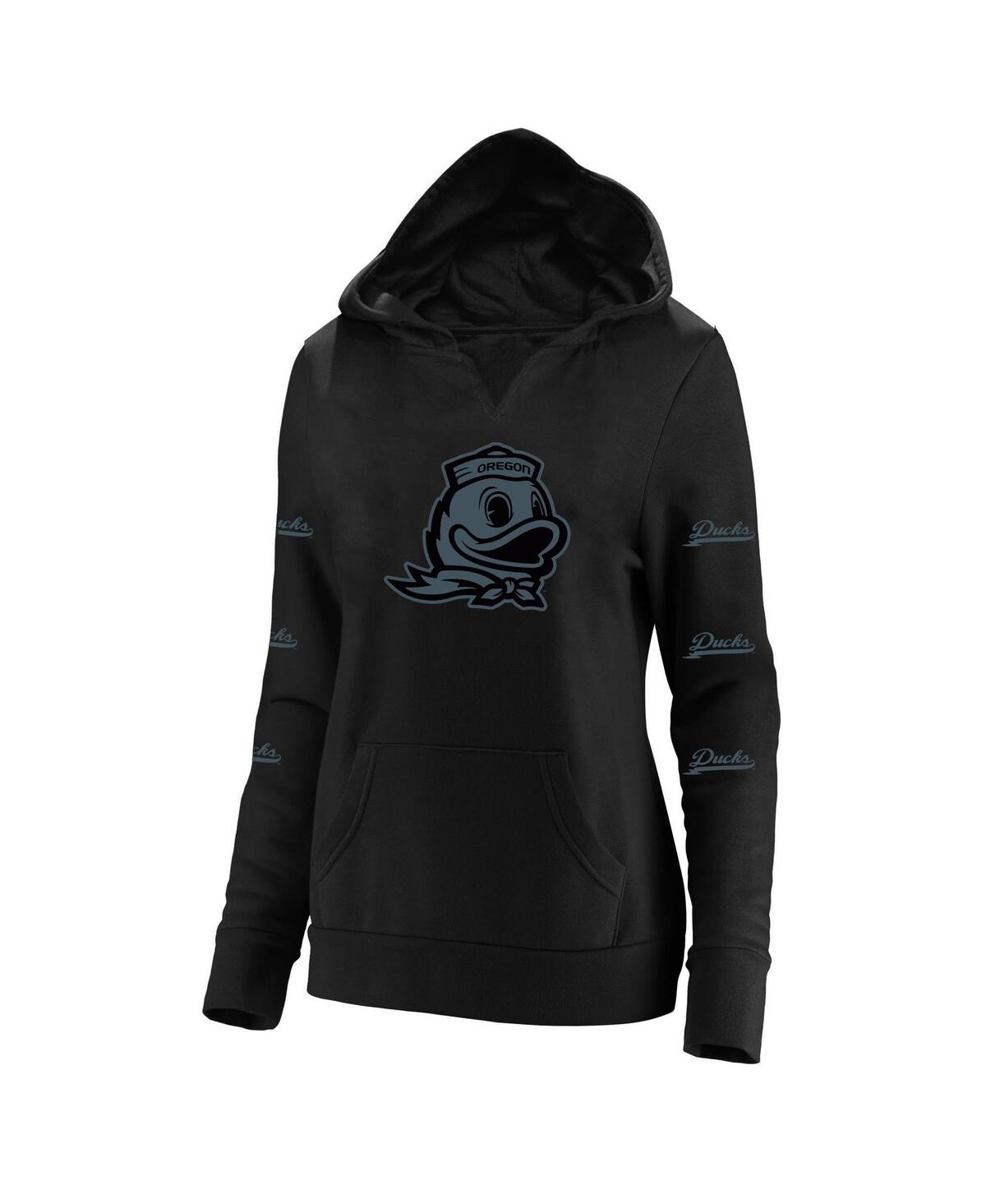 Fanatics Women's Black Oregon Ducks Plus Size Sleeve Hit Pullover Hoodie In Black