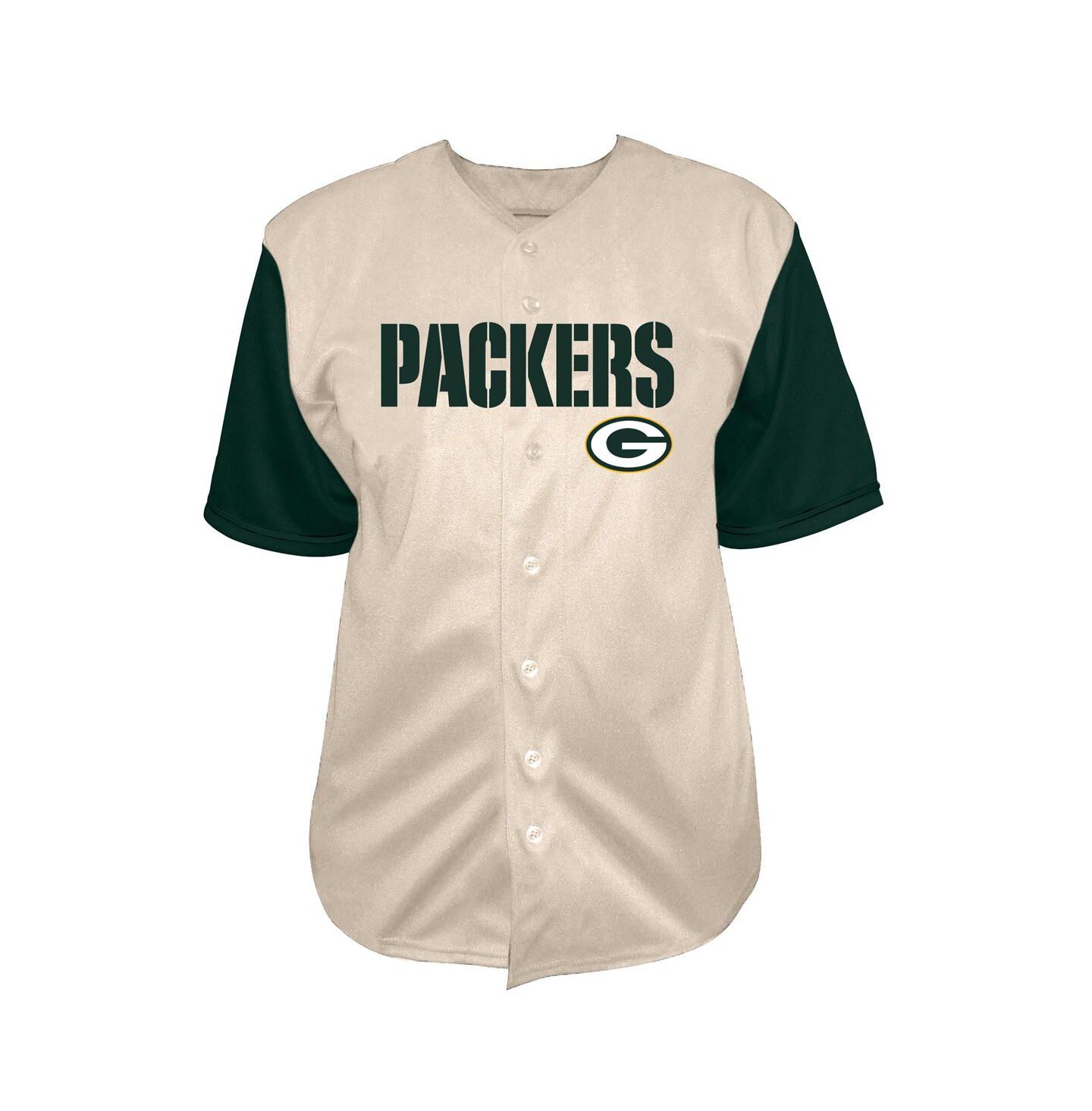 Мужская рубашка Fanatics Jordan Love Cream Green Bay Packers Big & Tall Baseball Button-Up — фото 2