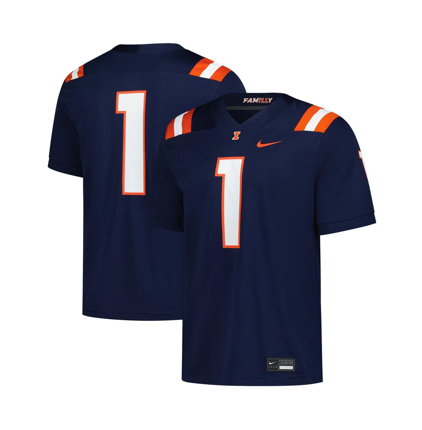Мужской топ Nike Navy Illinois Fighting Illini Untouchable Replica Game Jersey — фото 1