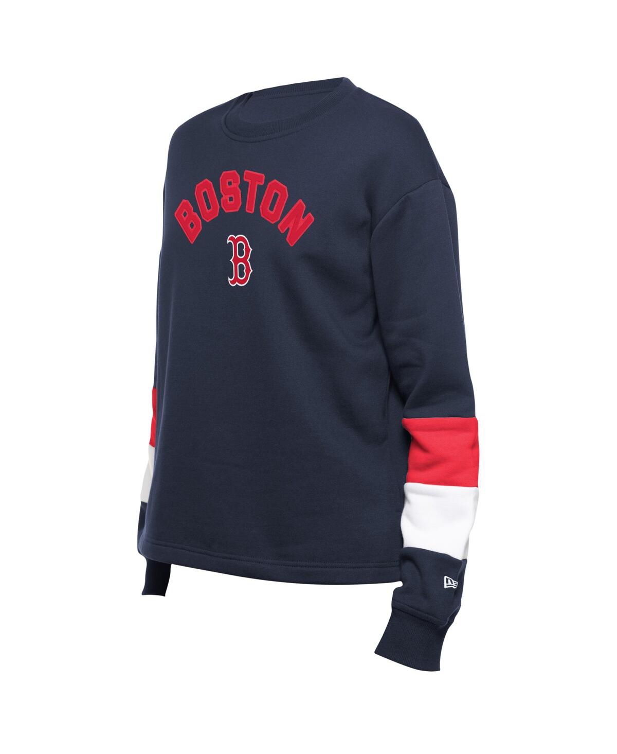 New Era Women's Navy Boston Red Sox Game Day Color Pullover Sweatshirt In Blue
