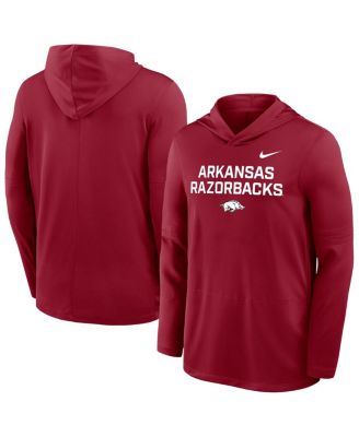 Nike - Men's Cardinal Arkansas Razorbacks 2025 Sideline Dri-FIT Long Sleeve Hoodie T-Shirt