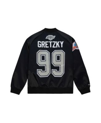 Men's and Women's Wayne Gretzky Black Los Angeles Kings Maxed Out Full-Zip Satin Jacket