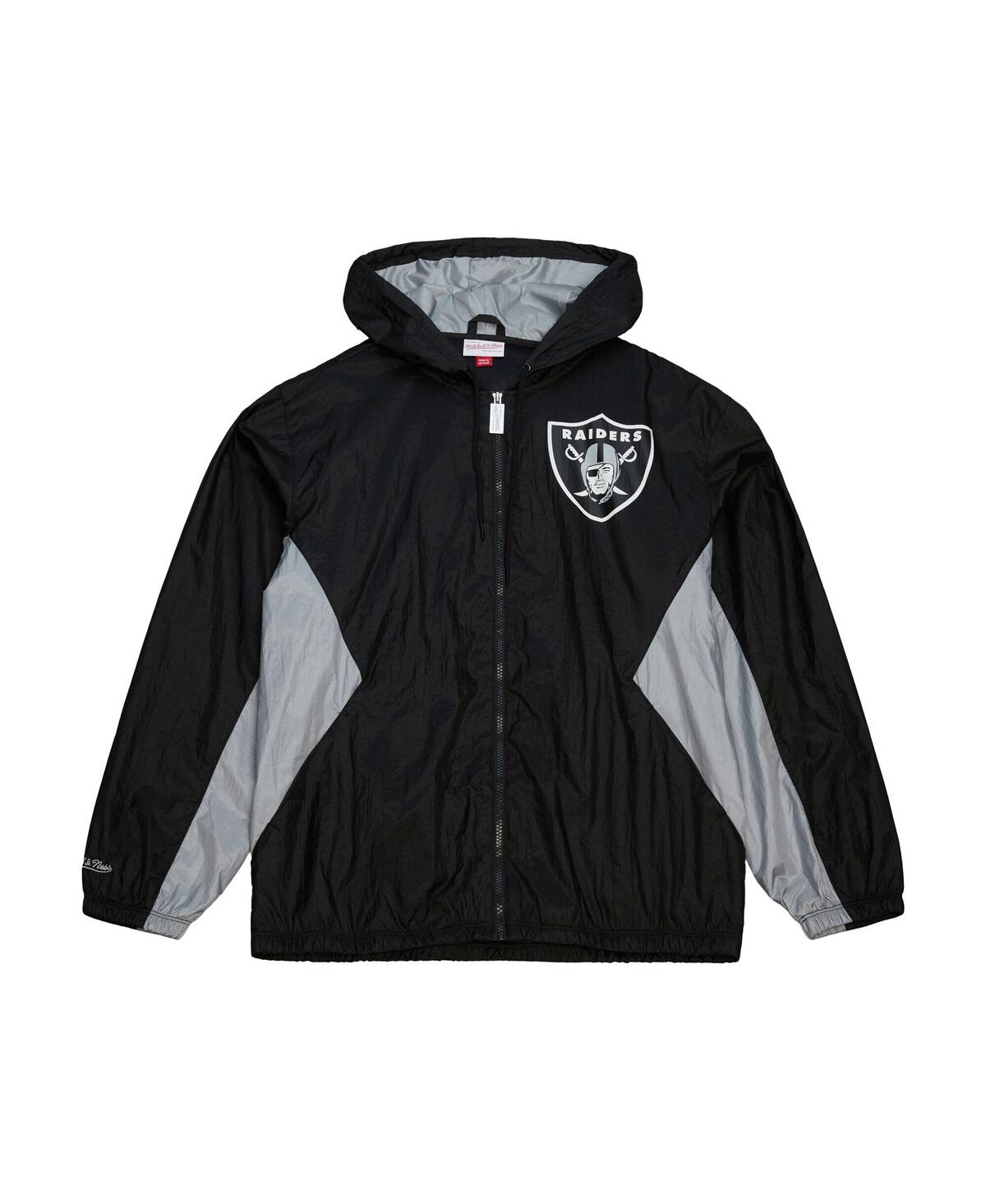 Mitchell & Ness Men's Black Las Vegas Raiders Playmaker Full-zip Windbreaker Jacket In Black