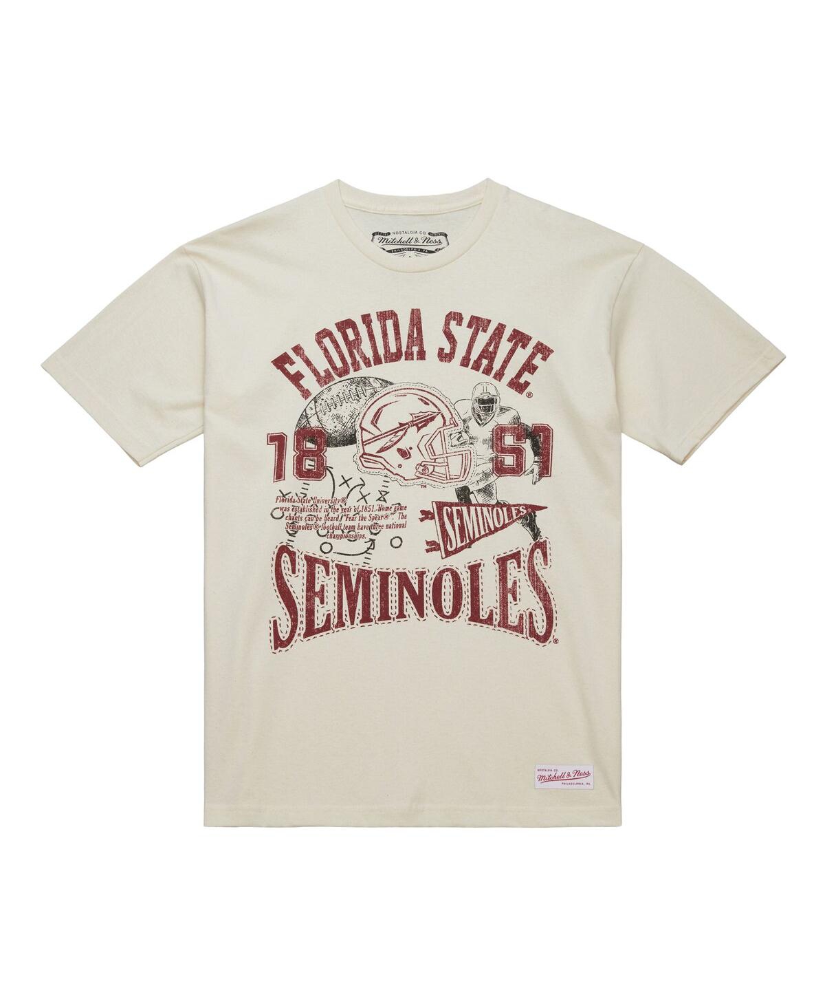 Mitchell & Ness Men's Cream Florida State Seminoles Heritage Scholar T-shirt In Neutral