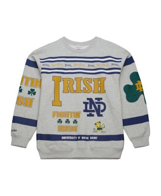 Mitchell & Ness - Men's Gray Notre Dame Fighting Irish All Over Print Sweatshirt
