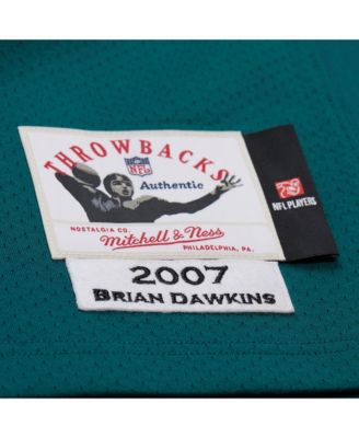 Men's&nbsp;Brian Dawkins Green Philadelphia Eagles 2007 Authentic Throwback Retired Player Jersey