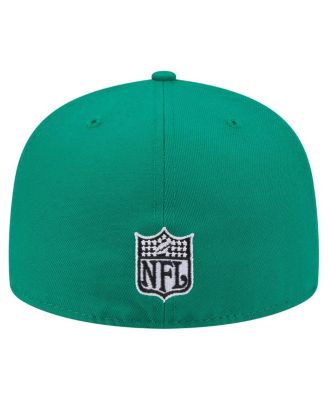 Men's Kelly Green Philadelphia Eagles Throwback Oversized 59FIFTY Fitted Hat
