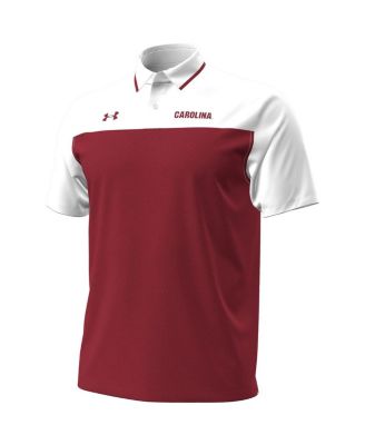 Men's Garnet/White South Carolina Gamecocks Green Blocked Polo Shirt