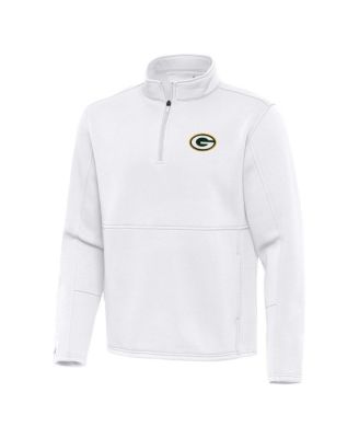 Men's White Green Bay Packers Twist Quarter-Zip Pullover Sweatshirt