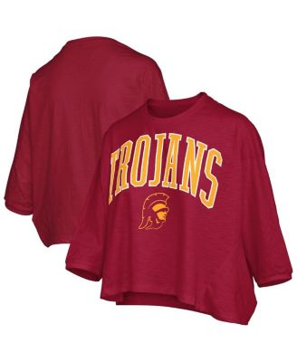 Pressbox - Women's Cardinal USC Trojans Midi Arch Over Logo Oversized T-Shirt