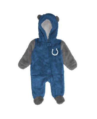 Baby Boys and Girls Royal Indianapolis Colts Stay Napping Fleece Bunting Full-Zip Sleeper