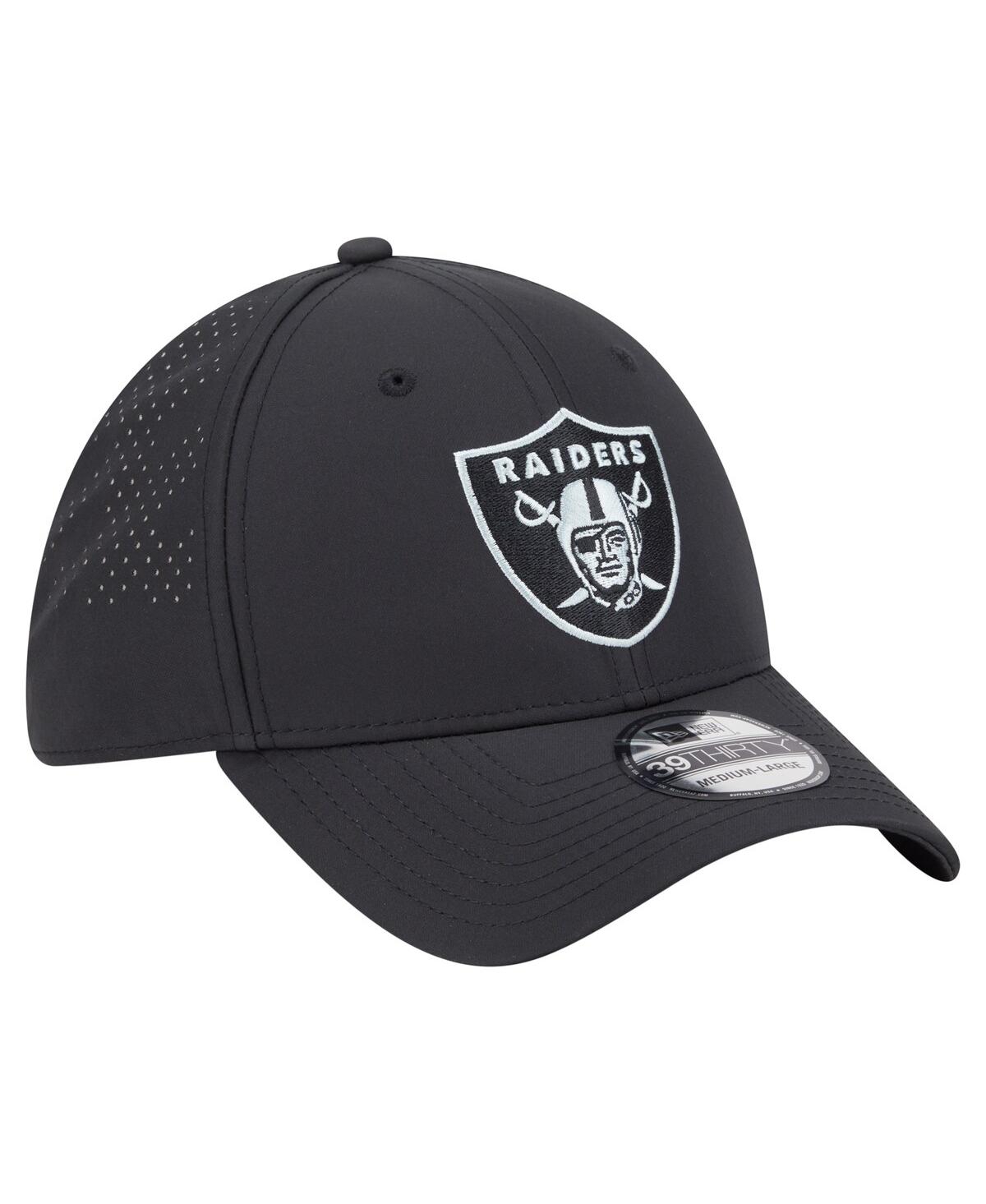 New Era Men's Black Las Vegas Raiders Night 39thirty Flex Hat In Black