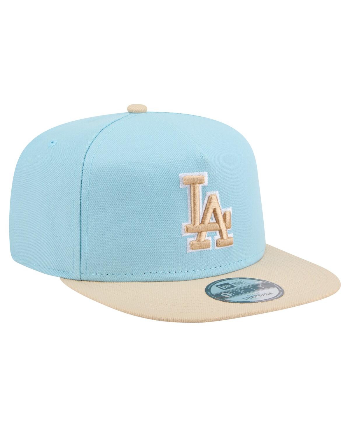 New Era Men's Light Blue/light Beige Los Angeles Dodgers Color Pack A-frame 9fifty Snapback Hat In Blue