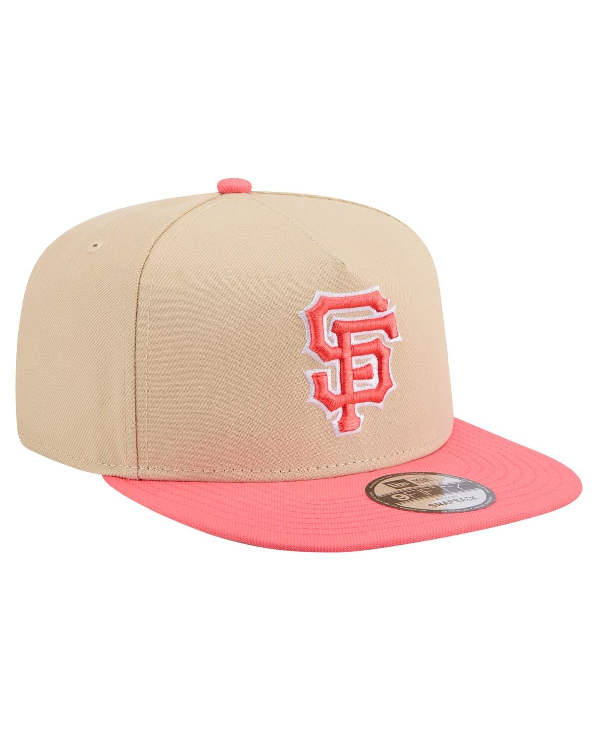 New Era Men's Light Beige/coral San Francisco Giants Color Pack A-frame 9fifty Snapback Hat In Multi