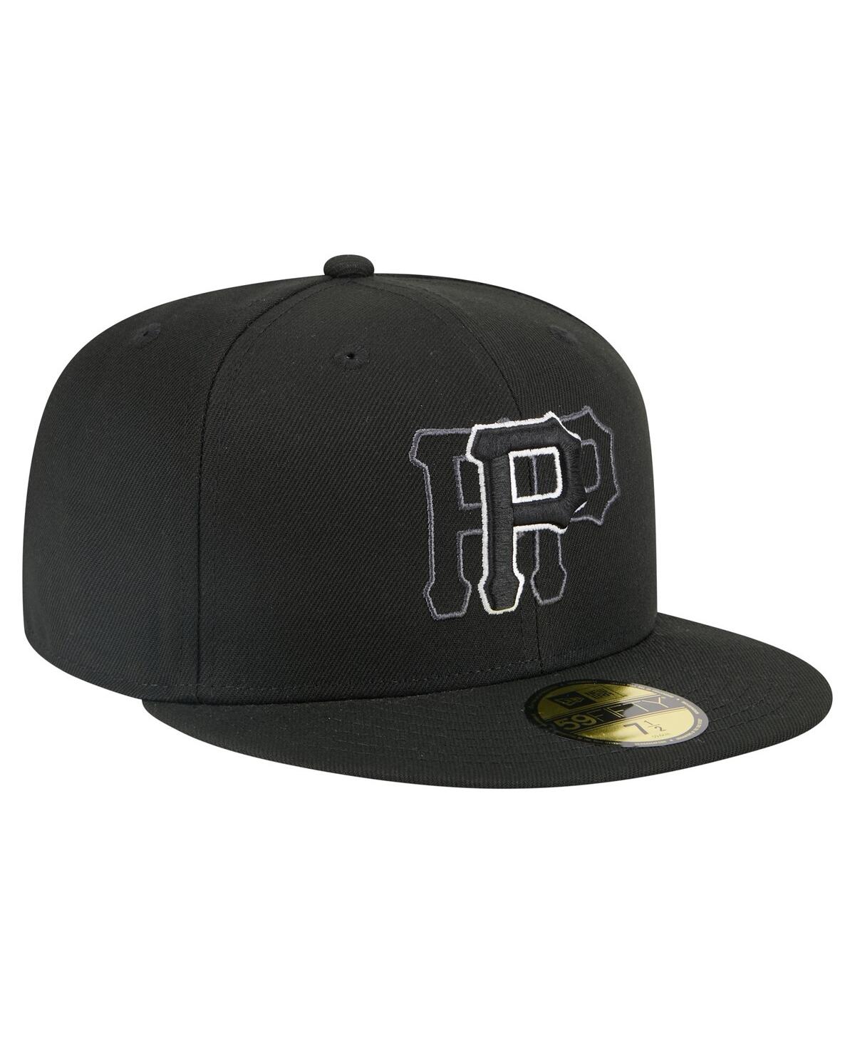 New Era Men's Black Pittsburgh Pirates Tri-hit 59fifty Fitted Hat In Black