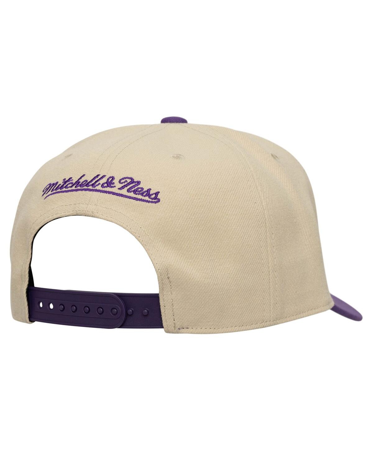 Mitchell & Ness Men's Cream/purple Orlando City Sc Upside Down Pro Pinch Snapback Hat In Brown