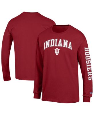 Champion - Men's Crimson Indiana Hoosiers Arch Over Logo 2-Hit Long Sleeve T-Shirt
