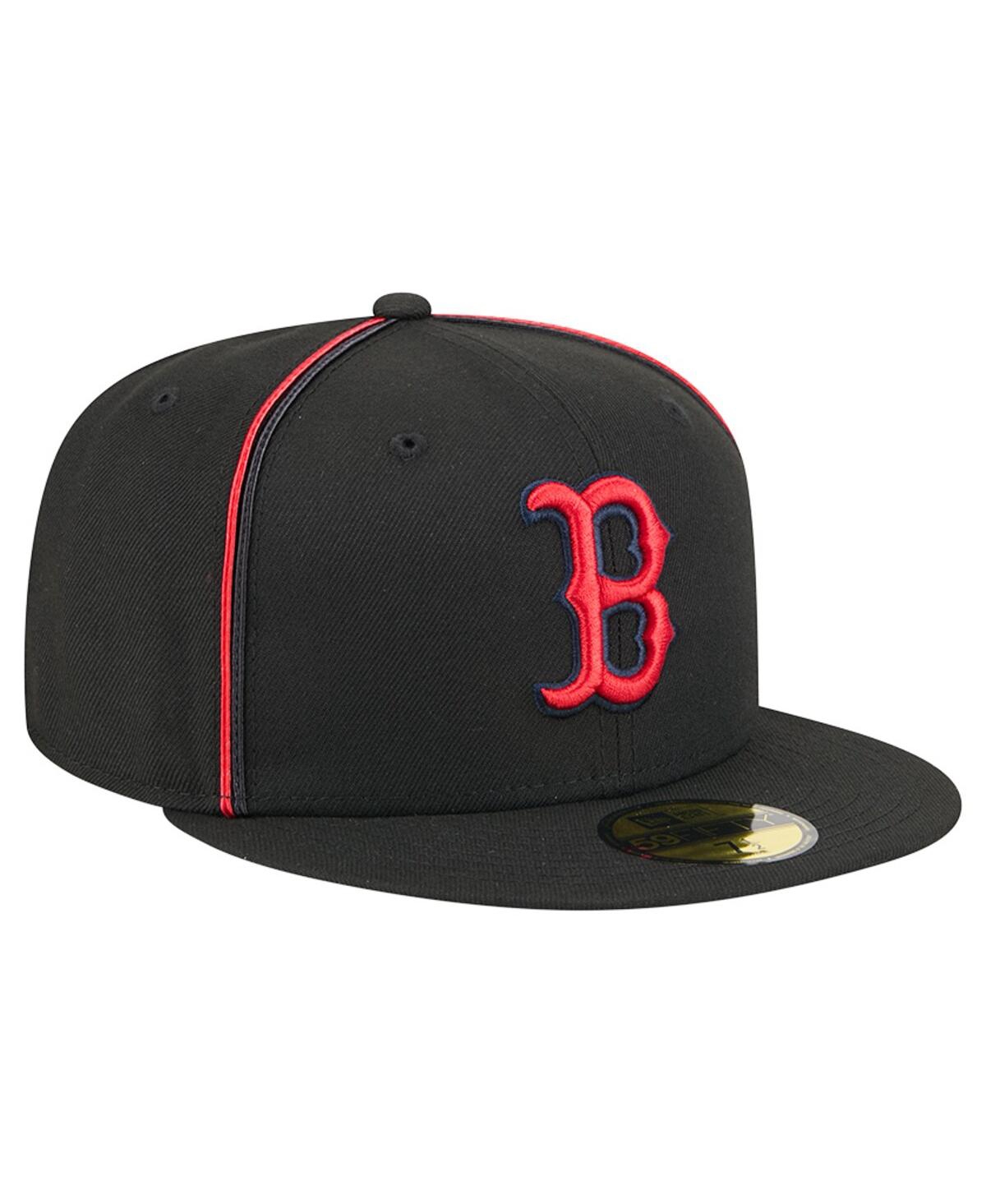 New Era Men's Black Boston Red Sox Soutache 59fifty Fitted Hat In Black