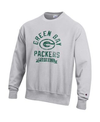 Men's Heather Gray Green Bay Packers Reverse Weave Fleece Pullover Sweatshirt