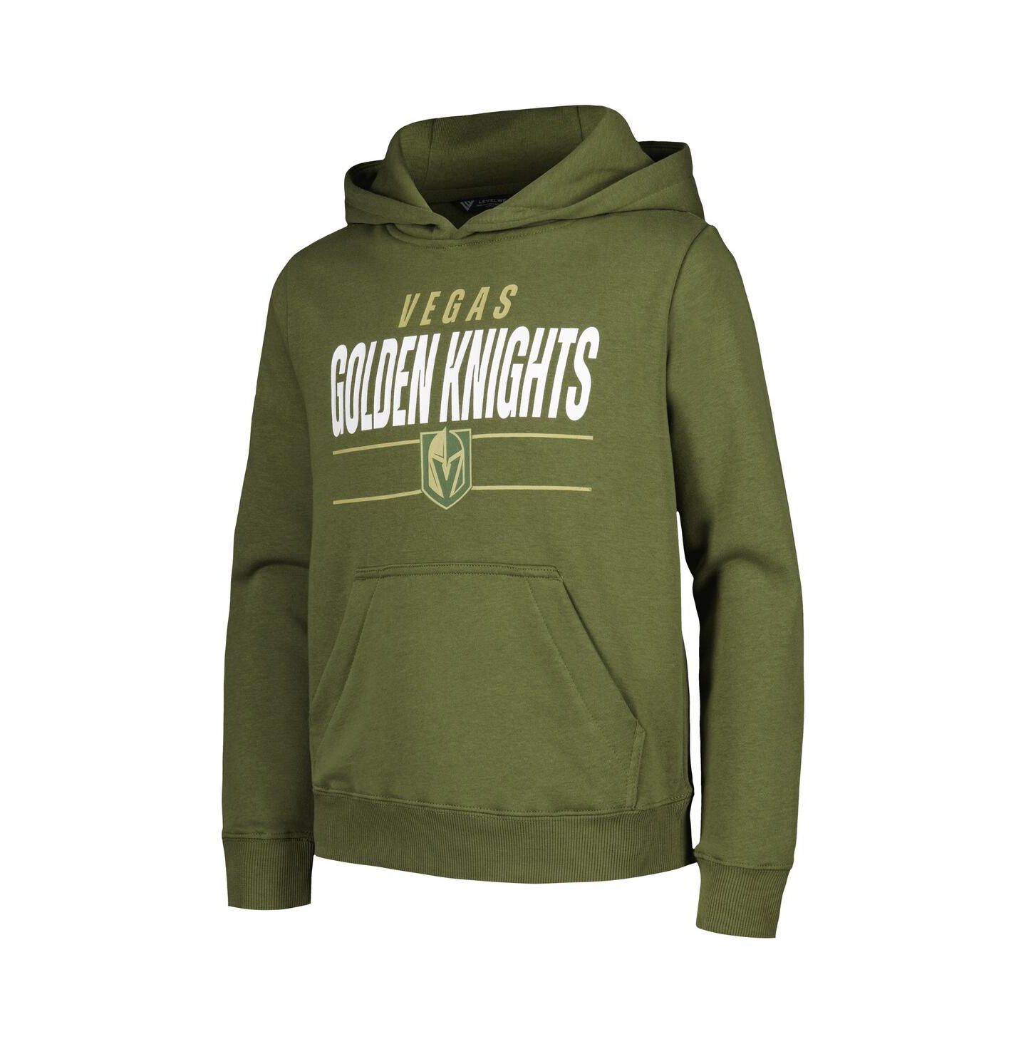Детское худи LevelWear Olive Vegas Golden Knights Podium Fleece Pullover — фото 2