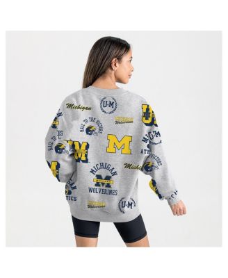 Women's Gray Michigan Wolverines Always on Repeat Fleece Sweatshirt