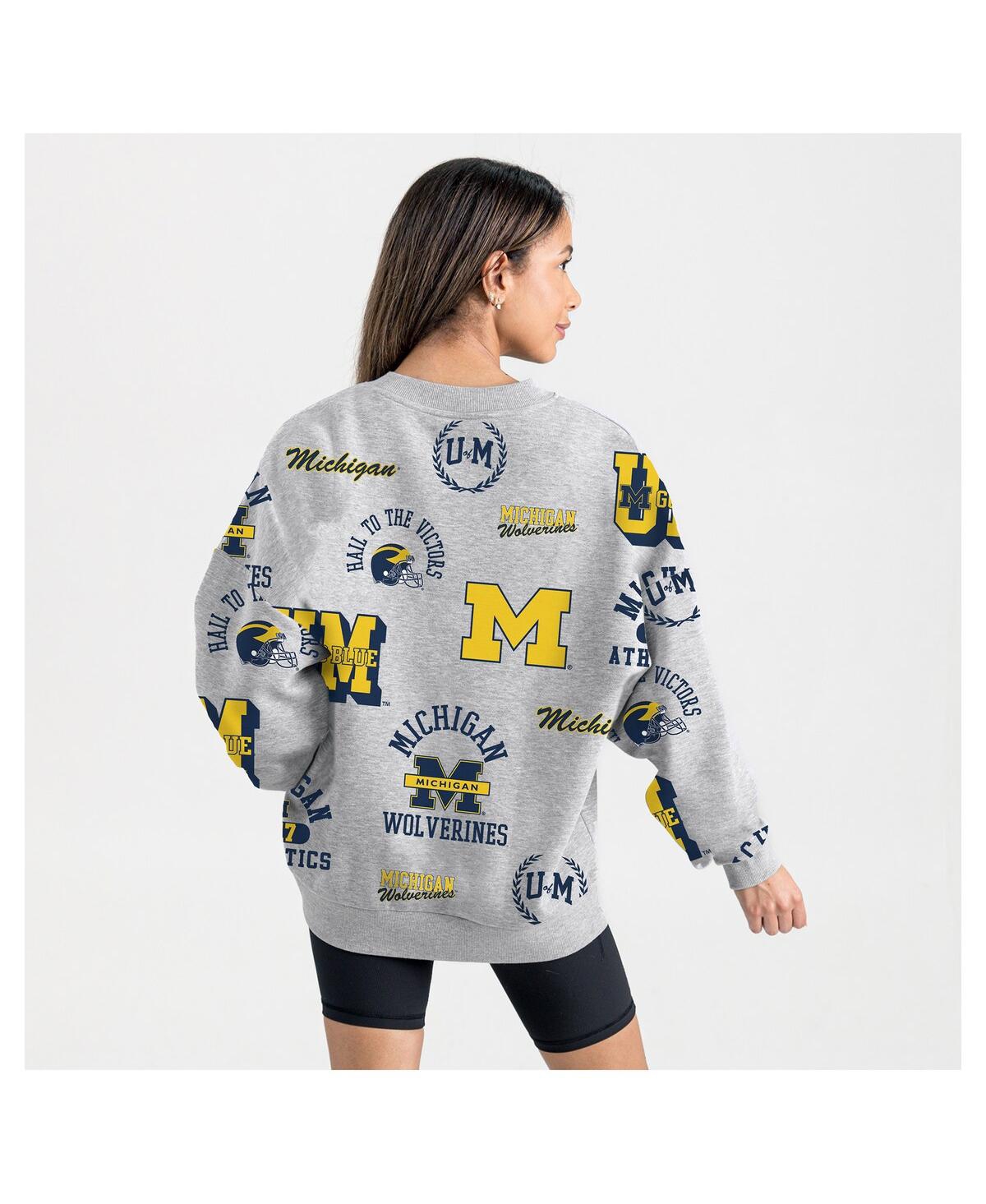 Gameday Couture Women's Gray Michigan Wolverines Always On Repeat Fleece Sweatshirt In Multi