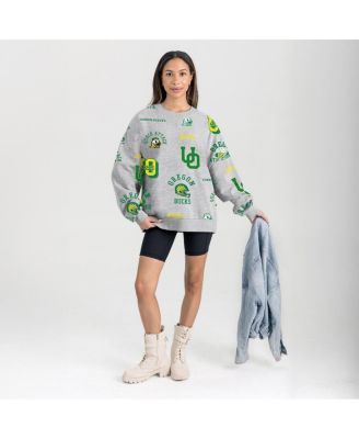 Women's Gray Oregon Ducks Always on Repeat Fleece Sweatshirt