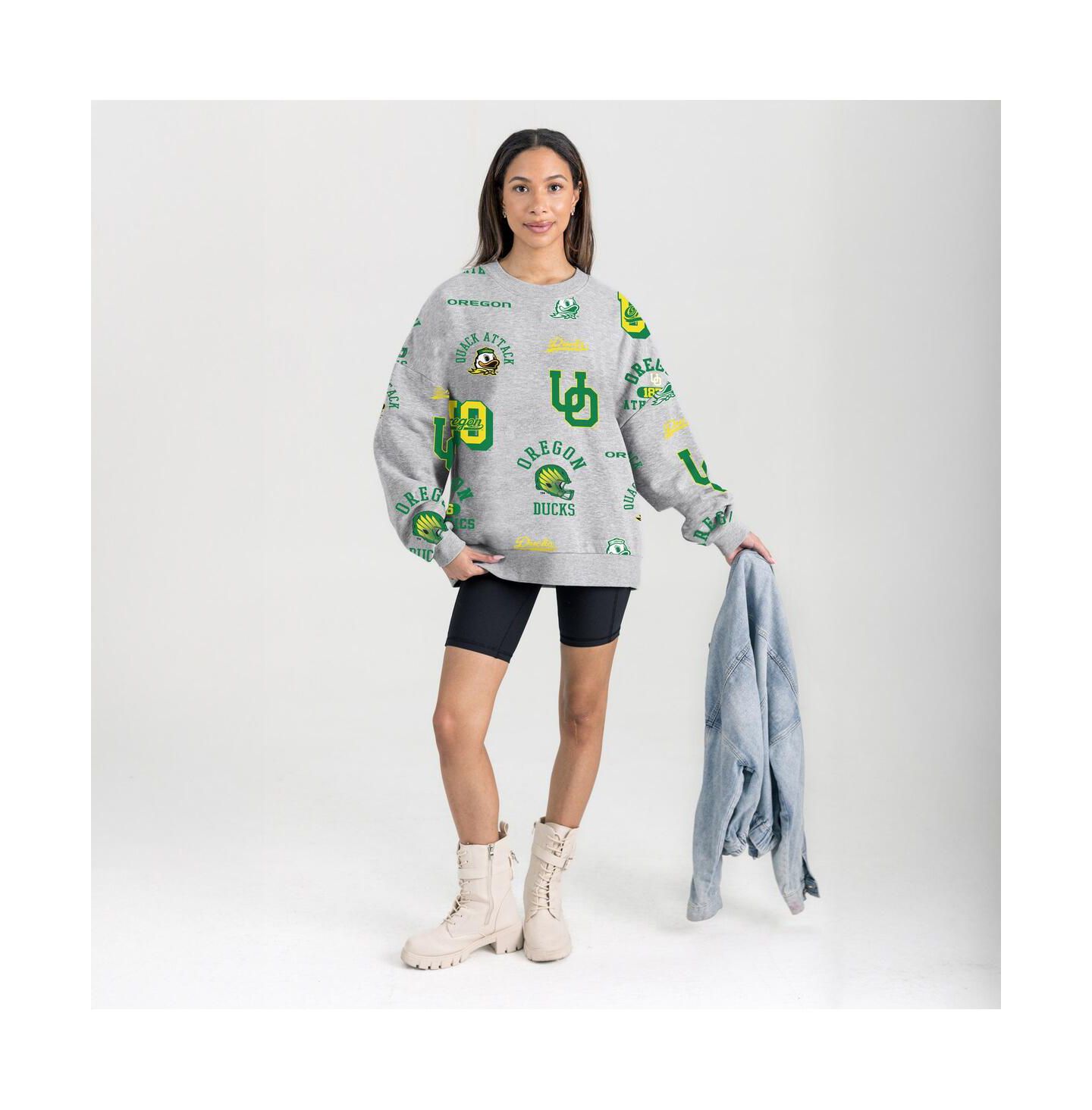 Женская толстовка Gameday Couture Gray Oregon Ducks Always on Repeat Fleece — фото 3