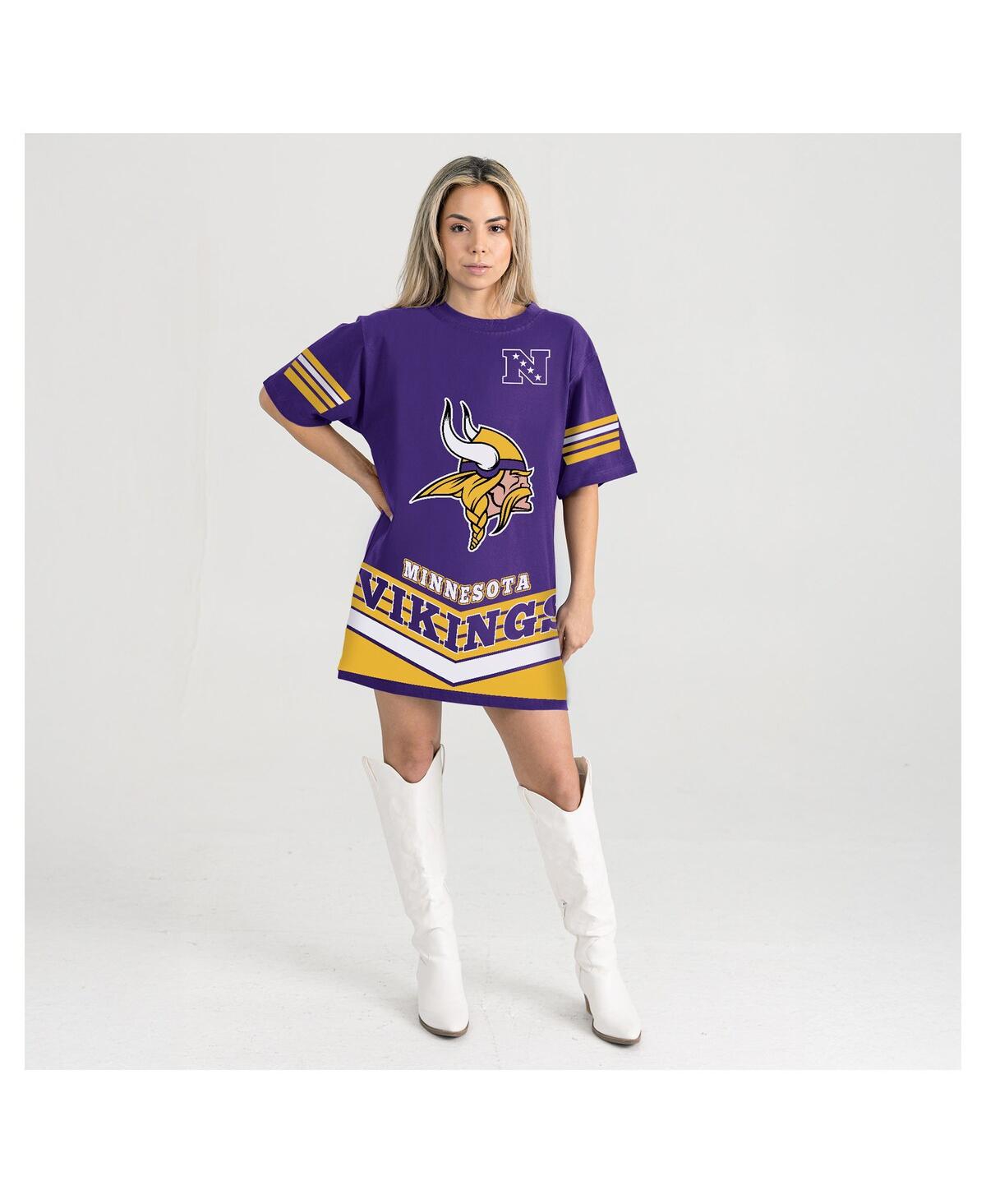 Gameday Couture Women's Purple Minnesota Vikings Perfect Score Vintage T-shirt Dress In Blue