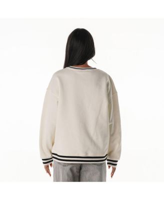 Women's Cream Pittsburgh Steelers Oversized Vintage French Terry Sweatshirt