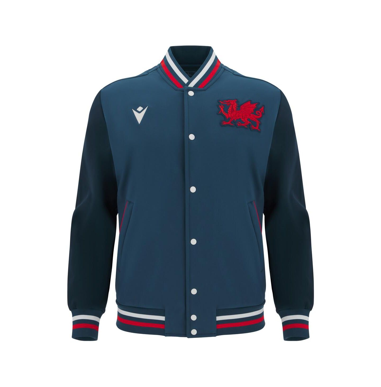 Мужская куртка Macron Navy Wrexham Anthem Full-Snap Varsity — фото 2