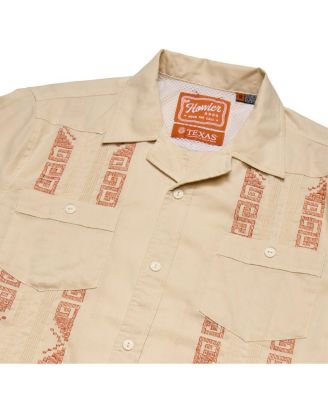 Men's Tan Texas Longhorns Guayabera Full-Snap Shirt