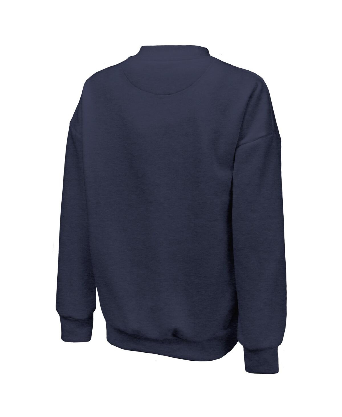 Majestic Women's Navy Minnesota Lynx Primary Logo Drop Shoulder Tri-blend Pullover Sweatshirt In Gray