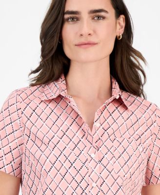 Nautica Women's Argyle Dot Camp Shirt