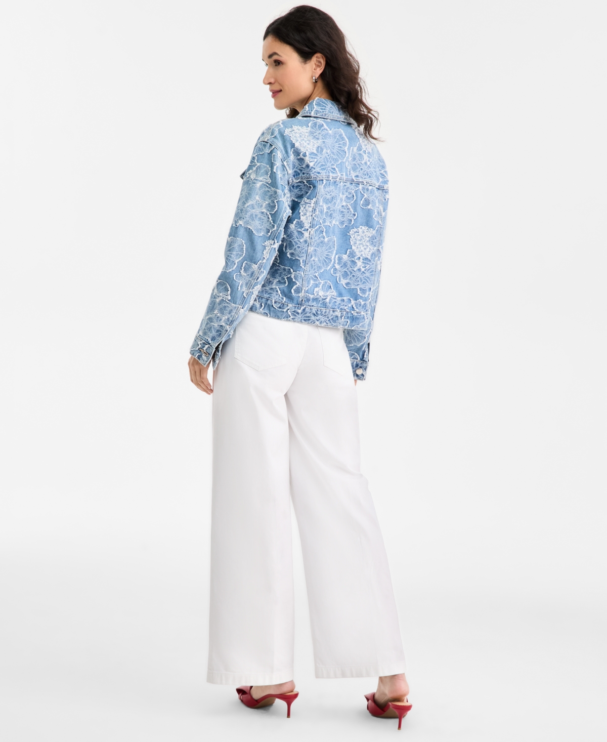 On 34th Women's Patch Pocket High Rise Wide-leg Jeans, Macy's Exclusive In White