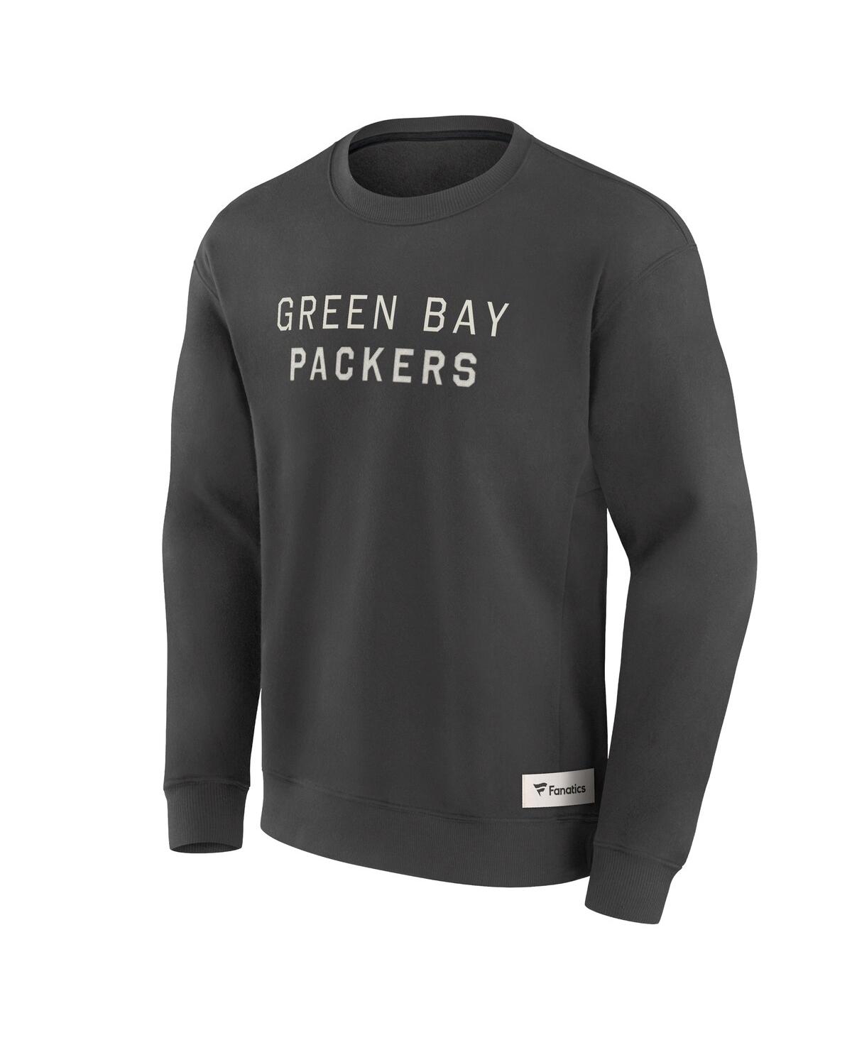 Fanatics Men's Charcoal Green Bay Packers Elements Future Ground Lettering Pullover Sweatshirt In Gray
