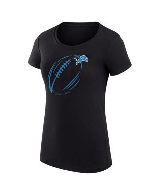 Women's Black Detroit Lions Super-Slim Fit Lightweight Subtle Football T-Shirt