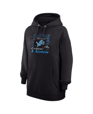 Women's Black Detroit Lions Collage Graphic Fleece Pullover Hoodie