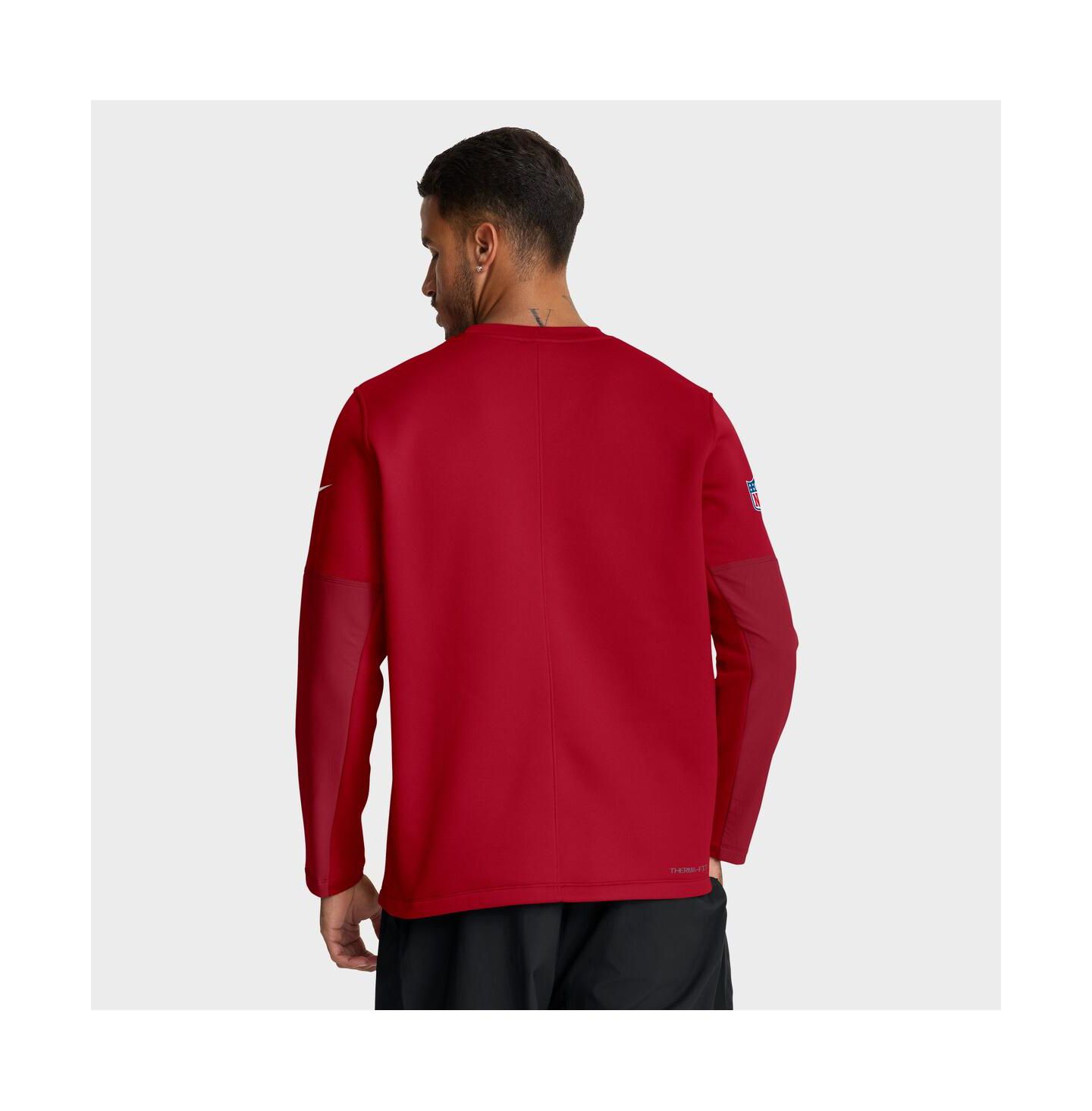 Мужская футболка Nike Red Tampa Bay Buccaneers Sideline Coach Therma-FIT Long Sleeve — фото 2