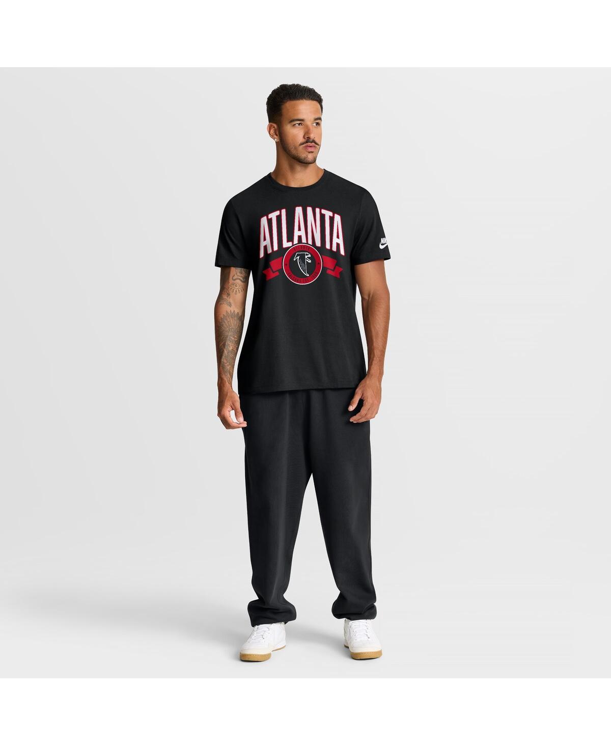 Nike Men's Black Atlanta Falcons Rewind Front And Back Hit Essential T-shirt In Black