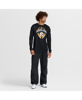 Men's Black Pittsburgh Steelers Primetime Legend Icon Performance Long Sleeve T-Shirt