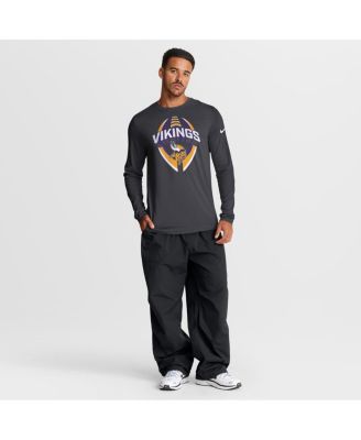 Men's Anthracite Minnesota Vikings Primetime Legend Icon Performance Long Sleeve T-Shirt