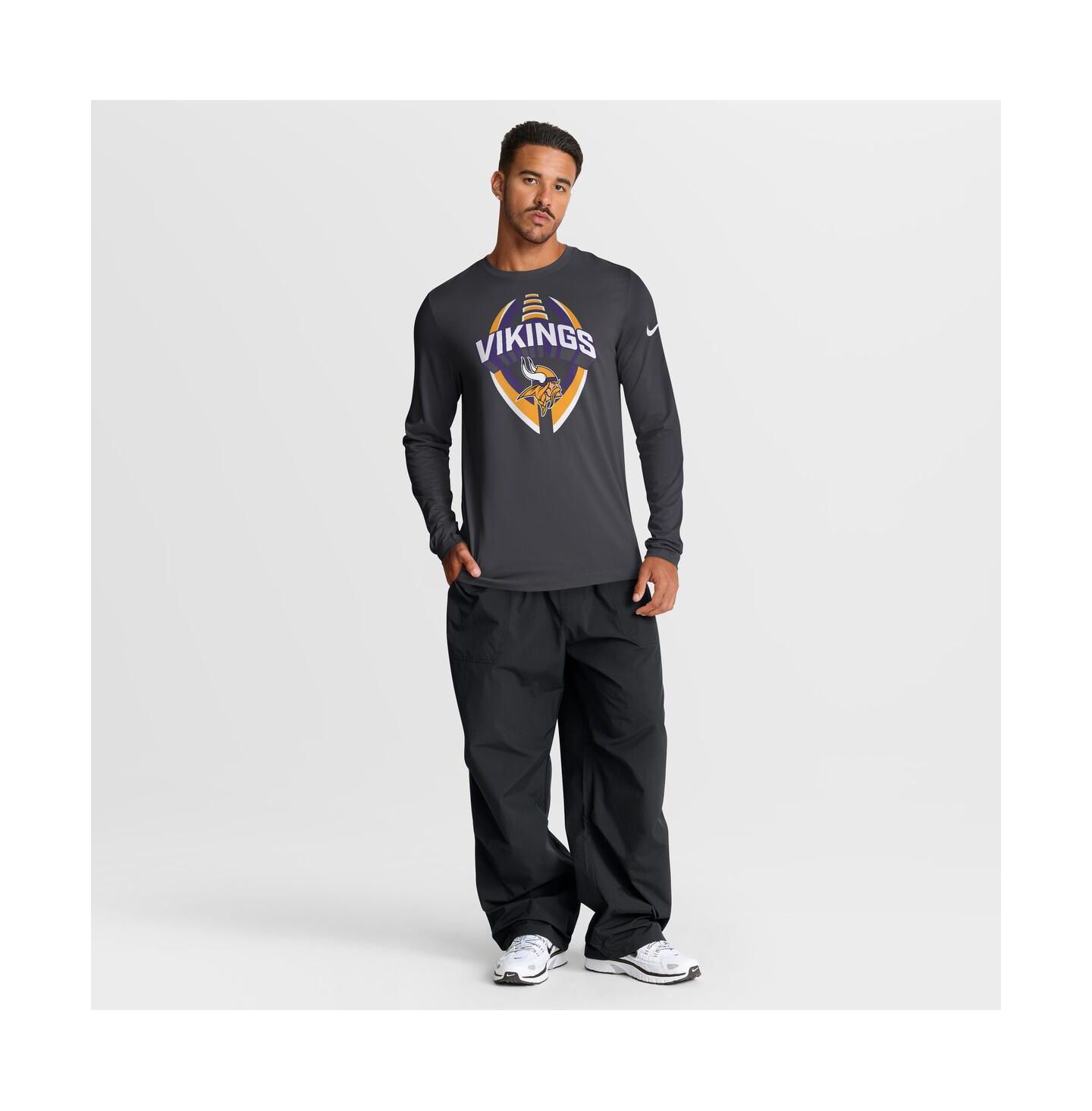 Мужская футболка Nike Anthracite Minnesota Vikings Primetime Legend Icon Performance Long Sleeve — фото 3