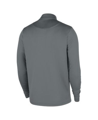 Men's Gray Brooklyn Nets 2025/26 Authentic Coaches Quarter-Zip Dri-Fit Sweatshirt